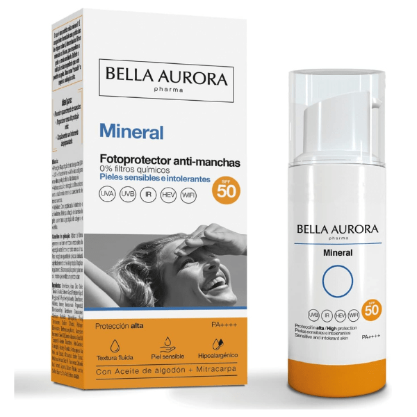 Protector solar mineral Bella Aurora FPS 50, 50 ml