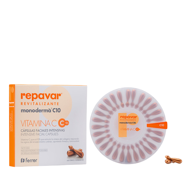 Cápsulas revitalizantes Repavar Monoderma C10 - 28 cápsulas