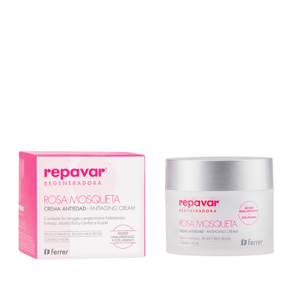 Crema facial antiedad Repavar con rosa mosqueta, 50 ml