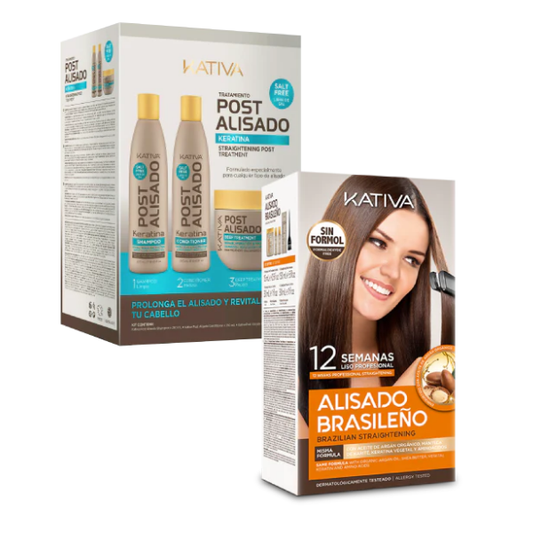 Alisado Brasileño Keratina Kativa - KIT Completo - Pre y Post Alisado