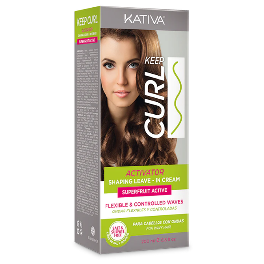 Crema sin enjuague activadora de rizos Kativa Keep, 200 ml
