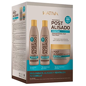 Kativa Post Smoothing Kit x3 Units (Shampoo 250ml + Conditioner 250ml + Deep treatment)