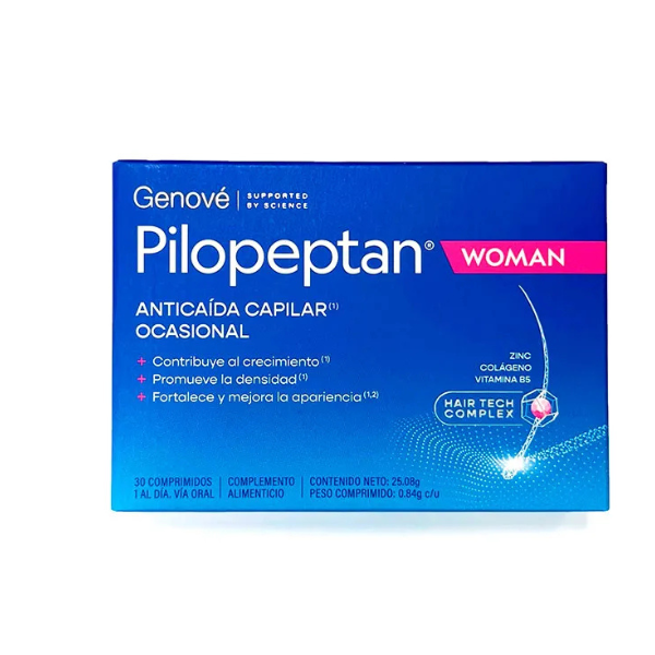 Cápsulas Genove Pilopeptan para la pérdida del cabello en mujeres
