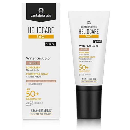 Gel de agua Heliocare 360º con colorante FPS 50+ beige, 50 ml