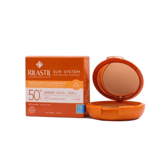 Rilastil Sun System SPF50+ Maquillaje compacto dorado, 10 g