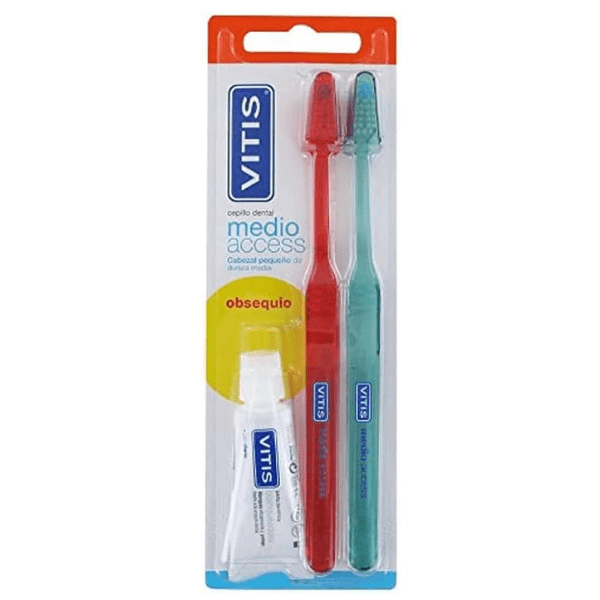 Vitis Duplo Medium Toothbrush