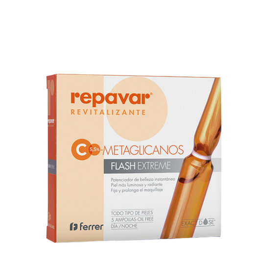 Repavar Metaglicanos Flash Extreme con 5,5 % de vitamina C pura – 5 ampollas